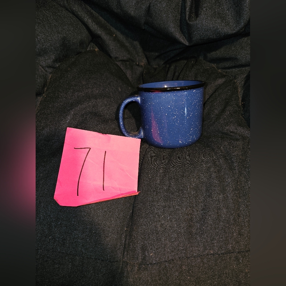 Vintage Marlboro Unlimited Blue Speckled Stoneware Coffee Mug Cup Handled 16oz